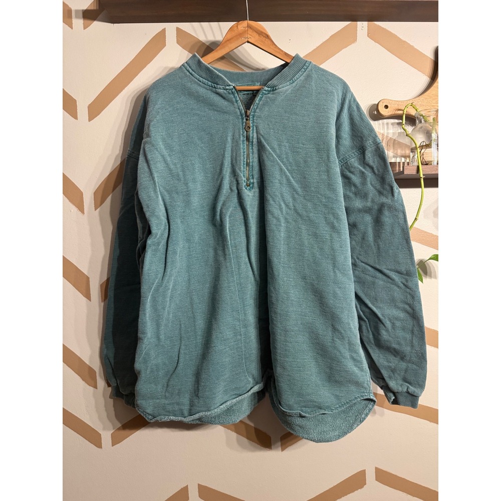 McIntosh & Seymour Half Zip Pullover Mens XL Blue Vintage Style Made in USA